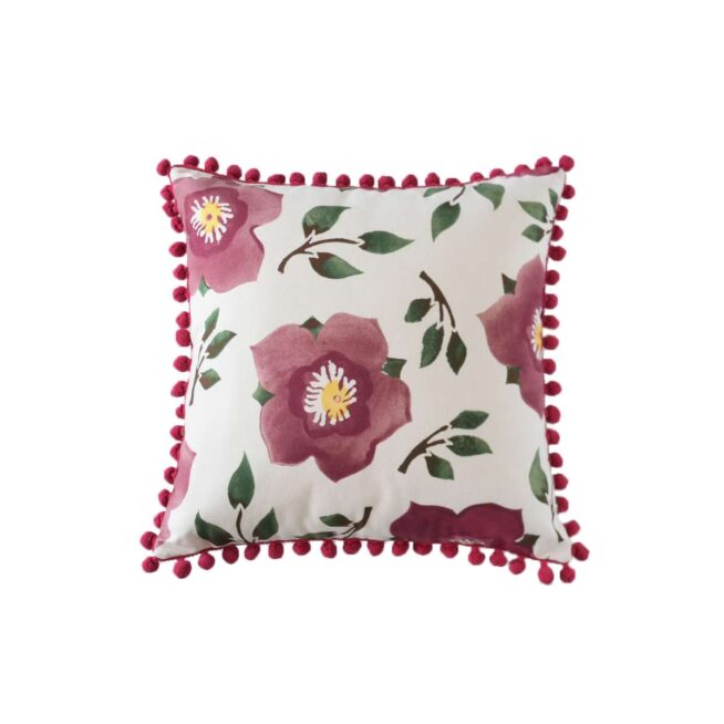 Cojin cuadrado emma bridgewater rojo flores y hojas1  654x654