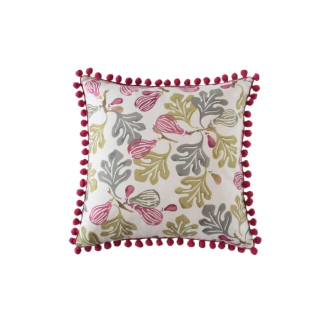Cojin cuadrado emma bridgewater rojo flores y hojas2 654x654
