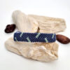 pulsera espiga marino y mint, hecha a mano con poliéster encerado resistente al agua y cierre ajustable con nudo corredero